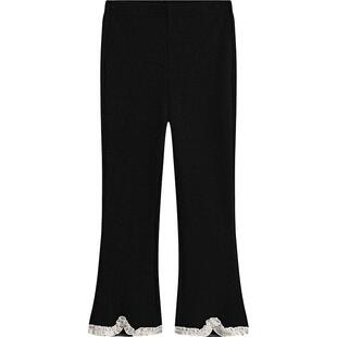 爱法贝童装2024春秋新款女童打底裤外穿中大儿童装休闲微喇裤