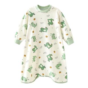 婴儿睡袍春秋款宝宝睡衣防着凉男女童纯棉防踢被冬季长袖睡裙护肚