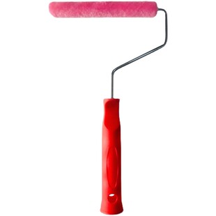 进口粉红色细绒毛小滚筒平涂羊毛滚筒刷艺术漆乳胶漆滚刷12头盒装