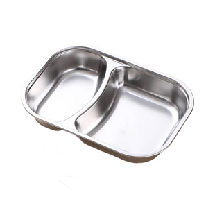 儿童辅食餐盘分格餐盘幼儿园家用宝宝不锈钢餐盘加厚防摔多格饭盒