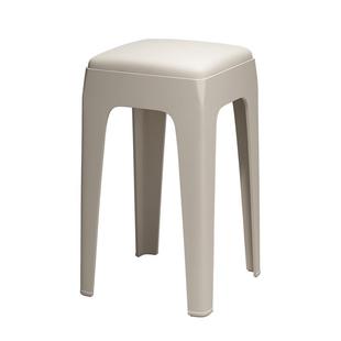 塑料凳子可叠放家用加厚软包方凳现代简约餐桌轻奢高级感客厅椅子