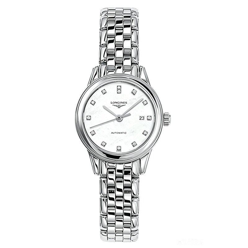 【自营】中古95新浪琴军旗系列女生手表贝母镶钻自动机械30mm瑞表