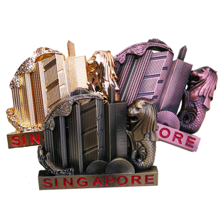 新加坡旅游纪念挂链鱼尾狮美甲套装多用途钥匙扣锌合金挂件小清新