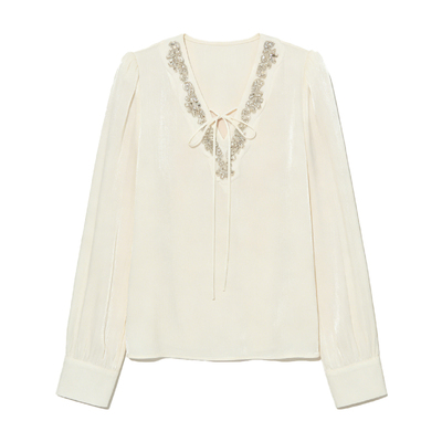 DPLAY白月光套装白色亮钻衬衫