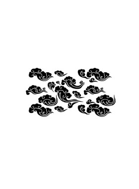 TLP镂空车贴 中国风云气纹团云浪花流云纹吉祥高升如意风挡玻璃贴