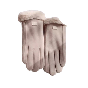 手套冬天女加绒加厚保暖可爱麂皮绒女士骑行防寒骑车防风触屏冬季