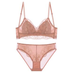 宝诗嫣法式u型美背内衣女性感薄款小胸聚拢露背无钢圈文胸罩套装