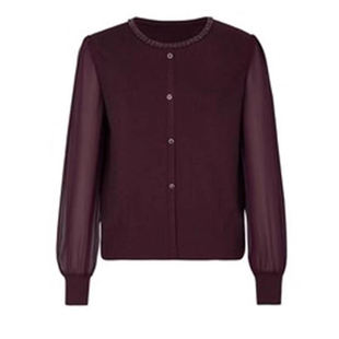 娜家商场同款25年秋季新款时尚百搭气质圆领钉珠针织衫NZ05365A8