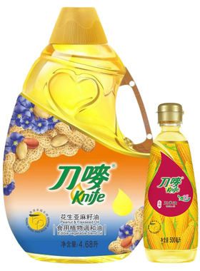 花生亚麻籽油4.68L+玉米油500ml