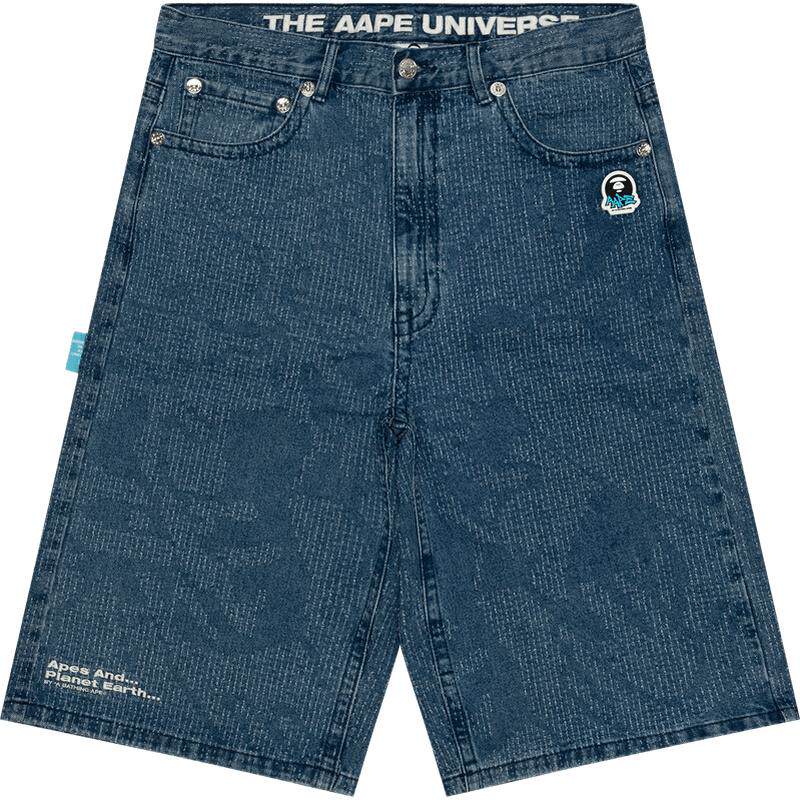 Aape牛仔迷彩潮流休闲宽松短裤