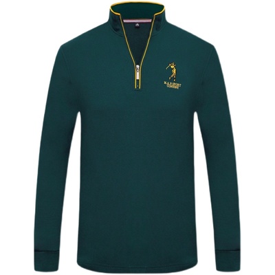 立领半拉链polo衫高尔夫球t恤