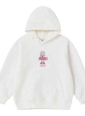 ADLV Kids 韩国潮牌2025春夏新款大中童心形外星人系列印花连帽衫