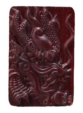 小叶紫檀龙牌红木手把件吊坠项链