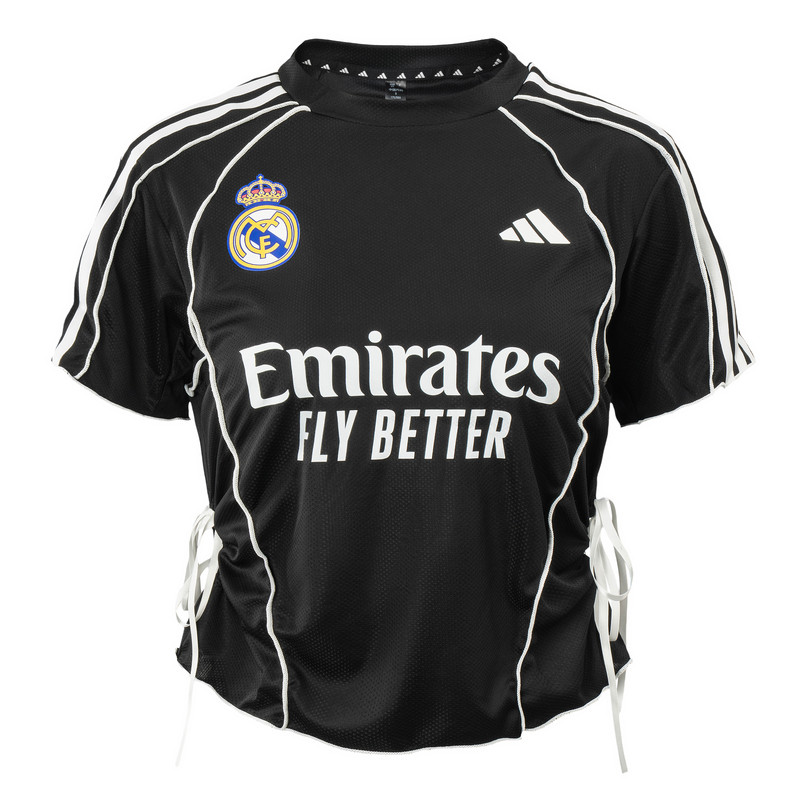 Adidas三叶草 Remake Jerseyfit 球衣穿搭 皇马黑白 T恤ENCOMPASS