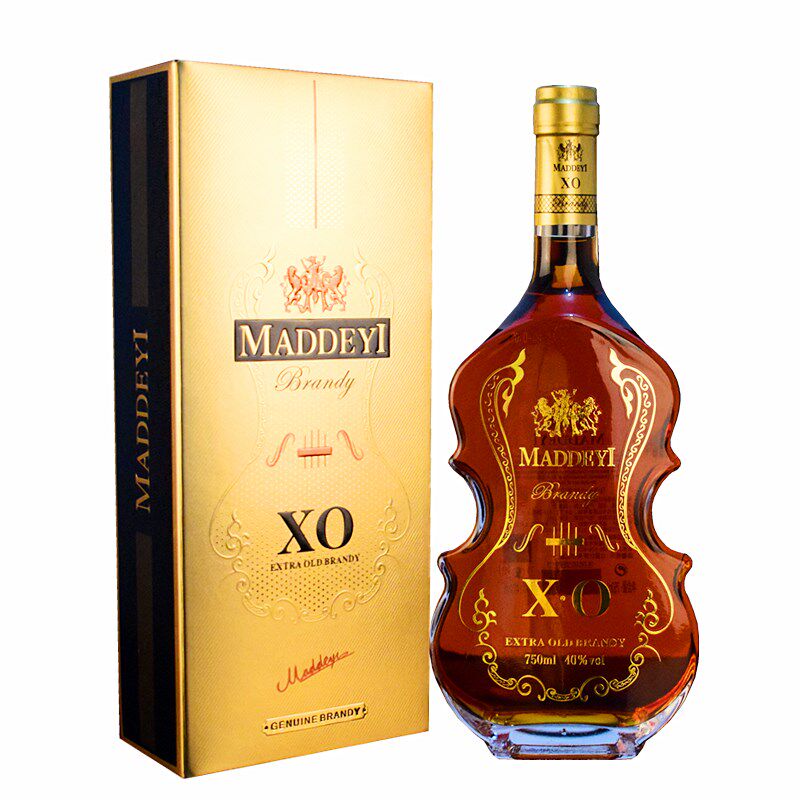 买一送一洋酒xo白兰地小提琴Brandy法国进口原酒礼盒装40度酒吧酒