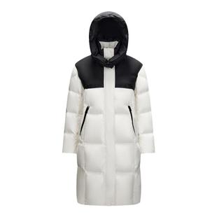 陈都灵商场同款森马羽绒服女长款防泼水黑色新款可拆卸帽90绒云朵