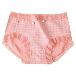 加肥大码高腰内裤女300斤胖mm抑菌裆薄款不夹裆可爱蕾丝边三角裤