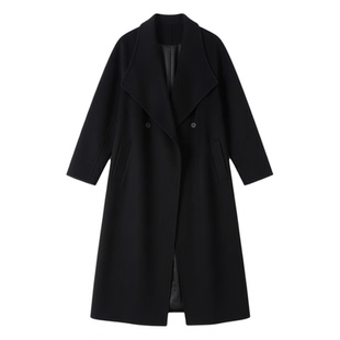 2026春秋新款大码女装长款大翻领呢子大衣显瘦胖MM胖妹妹毛呢外套