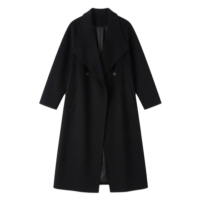 长款大翻领呢子大衣毛呢外套