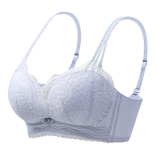 依格尔2313内衣女中厚无钢圈无侧骨小胸平胸聚拢调整防下垂文胸罩