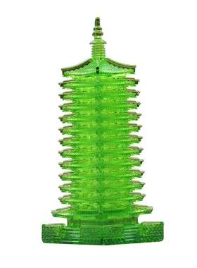 琉璃方形文昌塔摆件插香装藏