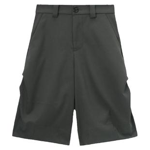 Unvesno(UN) 450G 三种打折解构中性橡筋腰头宽松中裤西裤