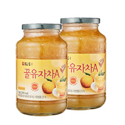 丹特韩国进口1kg蜂蜜两瓶柚子茶