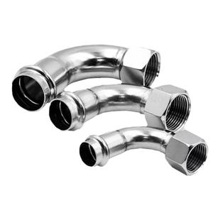 316L不锈钢双卡压管件卡压内丝弯头内螺纹90度转换内牙接头薄壁弯