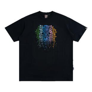 HEA 经典醒狮短袖T恤宽松百搭圆领国潮复古刺绣颗粒感街头休闲