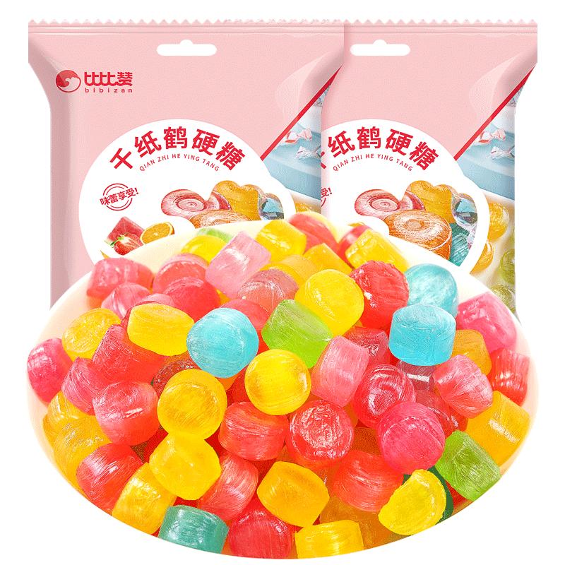 比比赞千纸鹤水果糖硬糖散装网红爆款奖励儿童糖果小零食休闲食品