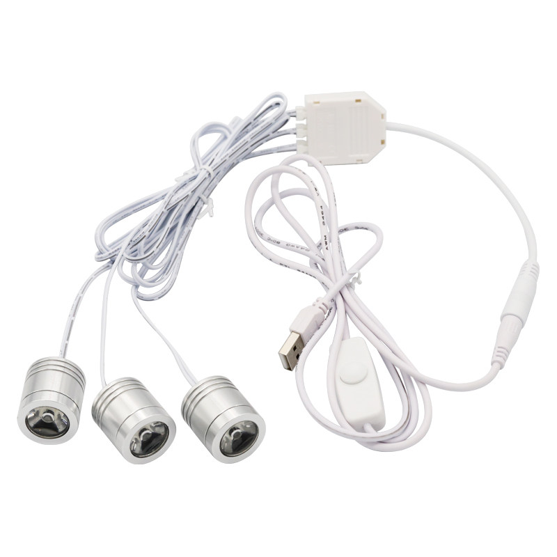 uv紫光射灯手办365nm展柜灯usb迷你小射橱柜展会1w并联多头灯5v