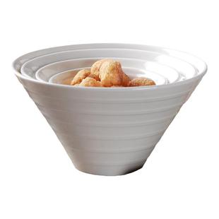 纯白泡面碗陶瓷高脚喇叭碗拉面碗斗笠碗家用高级感大面碗商用大号