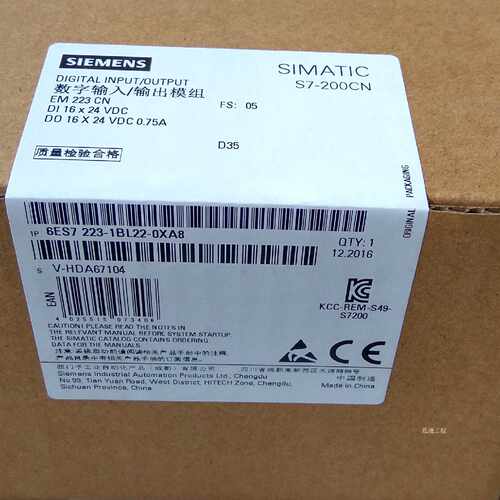 6ES7223-1BL22-0XA8S7-200CNEM223数字量模块16输入16输