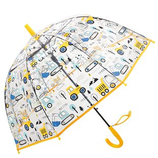 网红汽车女童幼儿园小学生儿童伞可爱加厚手开长柄伞宝宝透明雨伞
