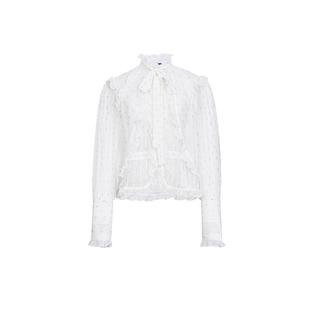 lefame拉飞姆2025秋装衬衫女高级感轻奢减龄洋气宽松半透真丝衬衫