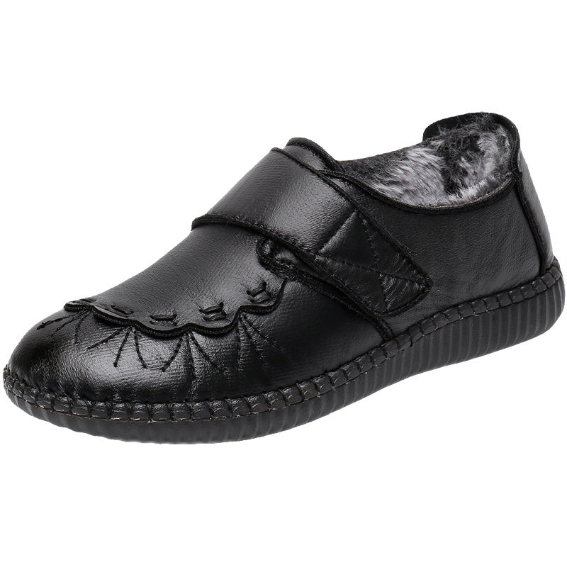 老北京布鞋女棉鞋加绒保暖老人鞋女冬季牛筋底软底防滑老年奶奶鞋