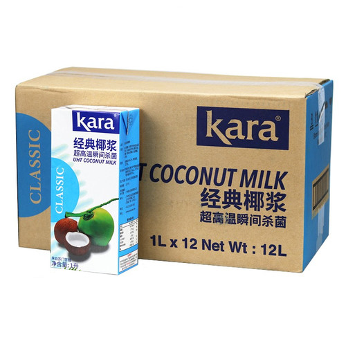 Kara佳乐经典椰浆1L*12盒整箱原装进口椰奶椰汁西米杨枝甘露原料