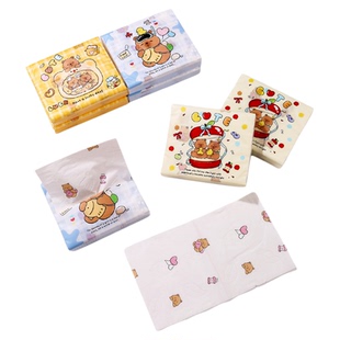 九月知秋印花抽纸小包装原生木浆可湿水儿童学生便携式卫生纸散包