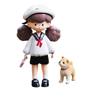 网红走心礼物molinta爆米花妹妹追光系列复古穿搭盲盒玩具摆件正