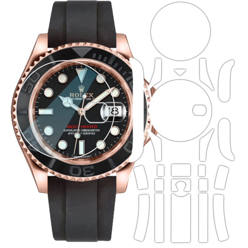 质保2年】专用于劳力士三代m126613ln间金黑水鬼手表膜41mm表扣黑水鬼保护膜表膜贴膜表圈后盖表链表带侧面