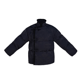 浒城古娘冬季新款女装盘扣立领印花短款新中式国风羽绒服女款秋冬