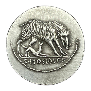 复刻古罗马银币镀银纪念币月亮女神戴安娜狩猎野猪浮雕硬币工艺品