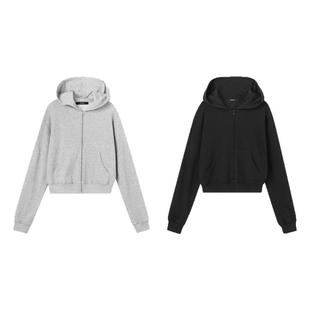 【清仓】时髦不费力 100%长绒棉肤感休闲连帽开衫卫衣外套6566