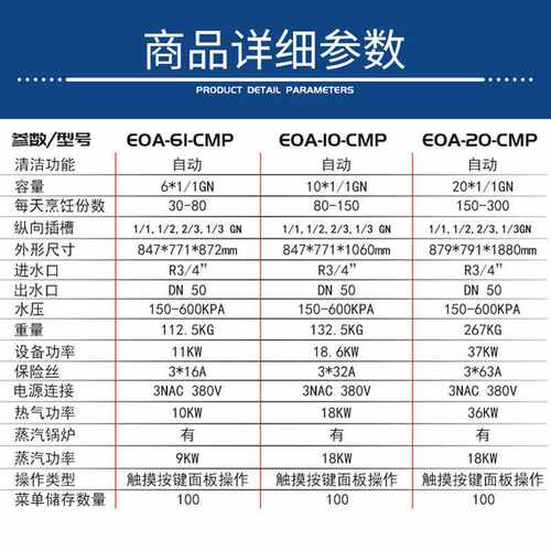 商用万能蒸烤箱带锅炉带蒸汽热风循环炉自动清洗六层二十层旋钮款