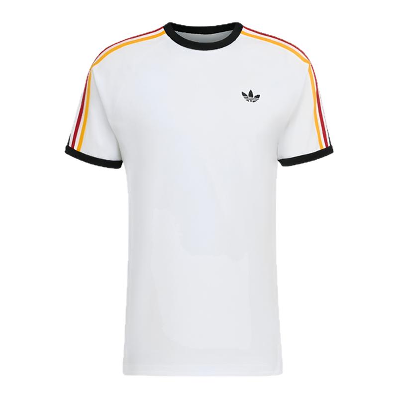 Adidas阿迪达斯三叶草男女刺绣情侣短袖三条杠休闲半袖T恤KC8639