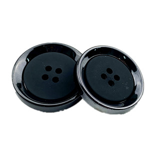 树脂西装纽扣男装上衣裤子外套风衣大衣扣子圆形四眼黑色钮扣百搭