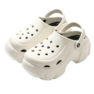 孕妇洞洞鞋女款夏季外穿厚底增高足弓支撑包头eva防滑防臭凉拖鞋