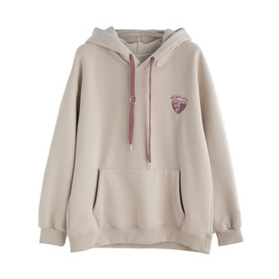 连帽卫衣女春秋季2026新款韩版宽松薄款小个子初中生可爱百搭外套