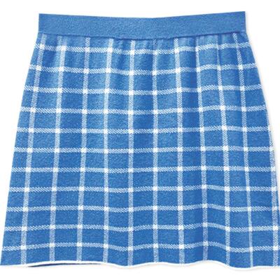 Jessica杰西卡秋新经典弹力贴身百搭棋盘格纹针织短裙41D9