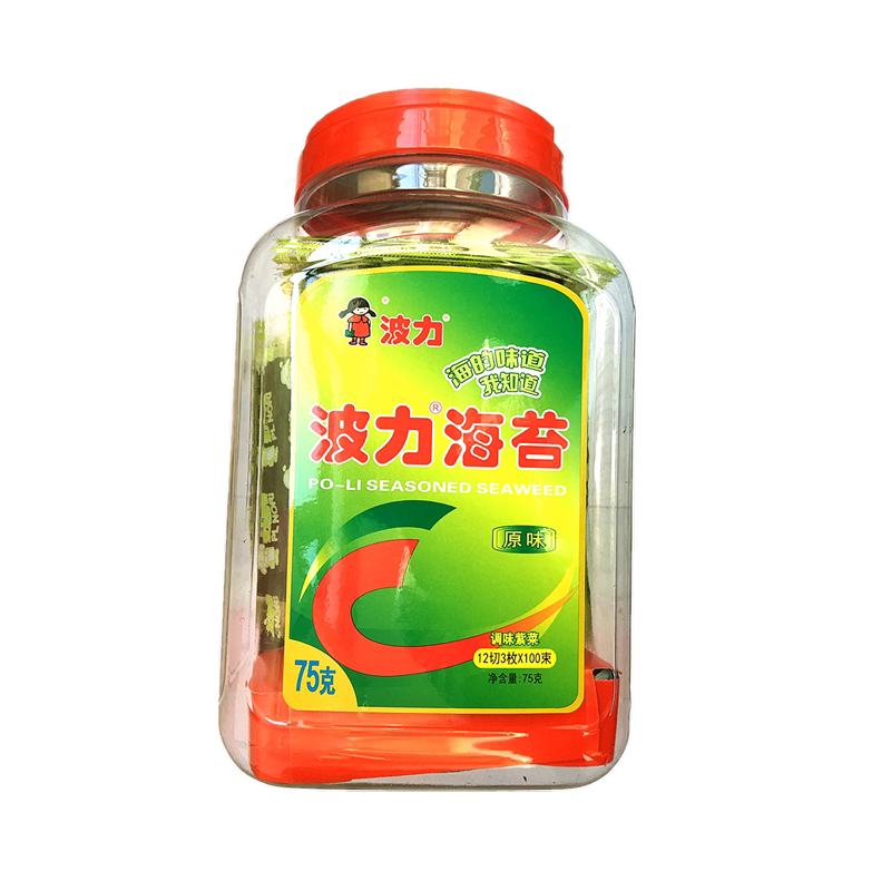 包邮波力海苔75克桶装原味海苔